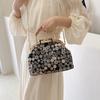 Bolsa Artística Estilo Nacional Flor Concha 2024 Nuevo Llegada Portátil Cadena de Clip Personalizada Bolso de Hombro Bolso Cruzado Casual para Mujeres