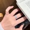 Anillo Tejido de Aguamarina Natural con Gemas en Forma de Huevo, Lujo Ligero y Sensación de Alta Gama, Joyería Exclusiva Transfronteriza, Accesorio de Mano de Cristal, Anillo Abierto Ajustable