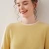 Estilo Coreano Otoño e Invierno Nuevo Tejido de Cachemira para Mujer de Doble Capa Cuello Redondo Tejido Holgado Combinación de Colores Falso Dos Piezas