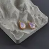 Pendientes de collar de cristal geométricos con baño de oro real de 18 quilates, accesorios de joyería semiacabados