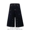 Shorts Vaqueros Crudos Parcheados de Leñador Cintura Doble Estilo Retro Americano Unisex Corte Limpio Holgado Pierna Recta Pantalones Cortos