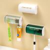 Soporte para cepillos de dientes simple y práctico, juego para el hogar, almacenamiento, soporte para cepillos de dientes sin perforaciones, estante montado en la pared con vaso
