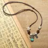 Collar de Cerámica con Cuentas de Jingdezhen Nuevo Estilo Chino Retro Colgante de Gama Alta Gargantilla Cadena para Clavícula Versátil Hanfu