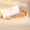 Pendientes de Perla con Forma de C Personalizados de Estilo Nuevo Europeo y Americano, Estilo Geométrico Metálico Transfronterizo, Pendientes de Conjunto de Diseño de Nicho de Gama Alta