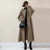 Abrigo Largo de Lana de Dos Tonos Estilo Japonés, Cuello Redondo, de Botones, Novedad Otoño/Invierno 2026