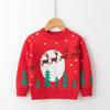 Camisola de Natal das crianças por atacado 2024 outono e inverno novo alce de Natal pullover suéter meninos e meninas camisola de fundo