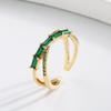 Anillo Abierto Geométrico de Circonita Micropavé Chapado en Oro de 18K Aogu para Mujer Lujo Accesible Ins Anillo Elegante Suministro Transfronterizo