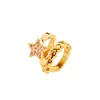 Moda, simples, único, versátil, ear cuffs de zircônia com estrela brilhante de camada dupla, luxo leve, elegante, acessórios de ouvido femininos de alta qualidade