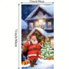 Nueva Cubierta de Puerta Navideña Transfronteriza Papá Noel Feliz Navidad Decoración Arreglo Bandera Bandera Colgante para Exteriores