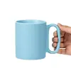 Caneca Cerâmica Simples Personalizada com Logo Alça Oval Cor Sólida Copo para Beber Café Leite Fábrica Liling
