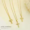 Accesorios de Collar con Colgante de Cruz de Acero de Titanio y Circonita Europeos y Americanos para Mujer, Lujo Ligero, Acero Inoxidable de Alta Gama, Cadena para Clavícula que No se Desvanece