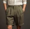 2024 shorts masculinos shorts de verão shorts plissados botão bolso plissado liso confortável respirável curto