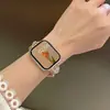 Adequado para applewatch Chanel estilo gato olho contas Apple Watch iwatch987645se cinta de metal