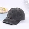 Gorra de béisbol lavada con efecto desgastado estilo coreano Creativa Gorra con visera curva y panel ligero Gorra de sol para niños Gorra de color liso