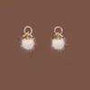 Nueva Colección Otoño/Invierno 2026: Pendientes de Bolita de Pelo Pequeños, Suaves y Delicados, Pendientes/Clips de Cuerda Versátiles de Gama Alta con Microincrustaciones
