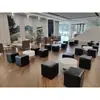 Bancos Cuadrados Blancos y Negros para Exposiciones, Bancos con Forma de Tostada, Bancos de Cuero Suave, Bancos para Cambiarse los Zapatos, Adecuados para Eventos de Bodas, Disponibles para Pedidos al por Mayor
