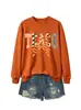 Sudadera casual de moda para mujer con estampado de fantasma y calabaza, rayas y lazo, para exportación