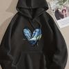 [Código Europeo Transfronterizo] Sudadera con capucha y bolsillo tipo canguro con estampado de corazón, informal, de manga larga