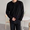 Camiseta de Manga Larga para Hombre Myq Primavera y Otoño Holgada Casual Estilo Coreano Moderna Blanca de Color Sólido Camisa Base