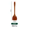 Cuchara para Arroz y Espátula de Mango Largo de Laca Antigua Kemu Transfronteriza para Uso Doméstico, Espátula Especial para Sartén Antiadherente, Cuchara para Sopa, Espátula de Cocina, Utensilios de Cocina de Madera