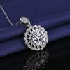 Venta caliente en vivo de Tiktok, colgante de girasol de 5 quilates con incrustaciones de diamantes de lujo, cadena de clavícula de moissanita chapada en plata esterlina, collar para mujer