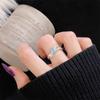 Anillo abierto de circonita aguamarina de color aguamarina, nuevo nicho transfronterizo, de lujo, ligero y de alta gama, joyería sencilla y combinable para mujer.