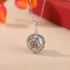 Yuebao Joyería Cera de Abeja Rojo del Sur Plata de Ley S925 Ágata Mantra de Seis Caracteres Maza Vajra Colgante Giratorio Fábrica de Personalización