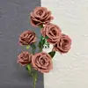 Caramelo naranja de otoño Flor artificial naranja Decoración de boda Retro chino Rojo vino Café Flor falsa Flor de boda Venta al por mayor