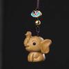 Palo de Rosa, Sándalo Verde, Talla de Madera de Elefante Pequeño Auspicioso, Adornos Creativos, Llaveros, Cadenas para Teléfono Móvil, Colgantes para Bolsos, Accesorios