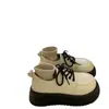 Zapatos de Cuero con Cordones Versátiles Transfronterizos para Mujer, Novedad Primavera 2026 Estilo Británico Retro Mocasines de Suela Gruesa para Mujer