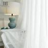 Mosquitero Grueso de Comercio Exterior, Visillo Cruzado de Lino Transparente, Cortina Semitransparente para Sala de Estar y Dormitorio, Tela de Cortina de Acabado de Alta Gama
