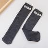 Calcetines de Perlas para Niños Placa Recta Sin Talón Calcetines Infantiles Doble Aguja Boca Suelta Calcetines de Rizo Color Sólido Calcetines para Pierna Pequeña Calcetines de Estudiante