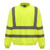 Sudadera Reflectante Transfronteriza Personalizada Construcción Construcción Jardín Saneamiento Ropa Reflectante Otoño e Invierno Terciopelo de un Solo Lado Cuello Redondo Sudadera Fluorescente