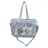 Bolso cruzado versátil de moda nuevo para otoño 2026, bolso de hombro transparente de gran capacidad, bolso de mano de encaje
