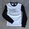 Otoño e Invierno Europeo y Americano Retro Hip-Hop Moderno Callejera Americana Letra Combinación de Colores Versátil Suéter Tops de Manga Larga para Hombre y Mujer