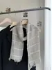 Bufanda Larga de Lino a Rayas Retro para Mujer Primavera Verano Delgada de Gama Alta Artística Braga para el Cuello Estilo Coreano Protector de Cuello Chal Otoño
