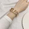 Pulseira ouro rosa feminina atacado corrente torcida oca fecho banhado a ouro europeu e americano moda pulseira lisa fábrica direta joias