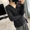 Favorito pessoal do dono da loja! Contém seda de amoreira e Tencel 26 Outono Precoce Essencial Camada Base Cor Sólida Versátil Emagrecedor Manga Longa Cardigan de Tricô