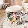 Muñeco de Peluche Transparente Taburete de Almacenamiento para Sala de Estar Taburete para Cambiar Zapatos de Niños Caja Organizadora de Muñecas Taburete de Almacenamiento para Exteriores