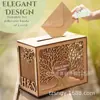2027 Caja de Exhibición Transparente de Madera Estilo Bosque de Boda Creativo Vintage para Almacenamiento de Tarjetas de Bendiciones y Dinero de Regalo