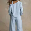 Outono 2026 Nova Roupa Feminina Comércio Transfronteiriço Europeu e Americano Estilo Casual Preguiçoso Cor Sólida Uma Alça Calça Longa Conjunto de Duas Peças