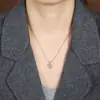 Collar Colgante de Lazo de Circonita Best-Seller Transfronterizo Pequeño y Dulce de Luo Chen con Diseño de Nicho y Cadena Sencilla para Clavícula para Mujeres