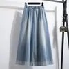 Foto real de jeans retos vintage de mola para tamanhos grandes femininos, design solto estilo americano, calças largas compridas, algodão