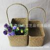 003L Cesta de presente de mão de tecelagem de algas marinhas Cesta de flores para piquenique ao ar livre Cesta de armazenamento de artesanato nórdico Spot
