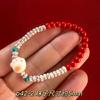 Pulsera de cinabrio pulsera de arena roja cuentas cuentas joyería verano joyería vintage estilo nacional cuentas literarias cuentas al por mayor