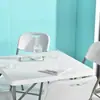 Mesa de Comedor Plegable para Uso Doméstico, Mesa Cuadrada Simple de Mahjong, Mesa Cuadrada Pequeña de Plástico para Apartamento, Mesa y Sillas Cuadradas para Romper Huevos por los Cuatro Lados