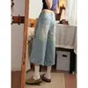 Shorts jeans cropped wide leg rasgado estilo retrô americano para mulheres, outono cintura alta plus size emagrecedor solto reto