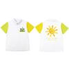 Uniforme de clase para escuela primaria con estampado de cuerpo completo, polo con cuello de solapa, estampado fijo medio, uniforme de juegos para padres e hijos de jardín de infantes, uniforme de graduación