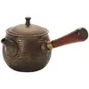 Bule Antigo de Cerâmica das Dinastias Tang e Song com Esmalte de Forno Cerâmica Rústica Jarra com Alça Lateral, Fogareiro de Chá com Furos em Forma de Bola, Conjunto de Chá Kung Fu, Recipiente Retro para Preparo de Chá