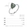 Anillo Geométrico Irregular de Plata de Ley S925 MODIAN con Ágata de Agua Sintética para Mujer, Anillo para Dedo Índice con Estilo Retro Noble